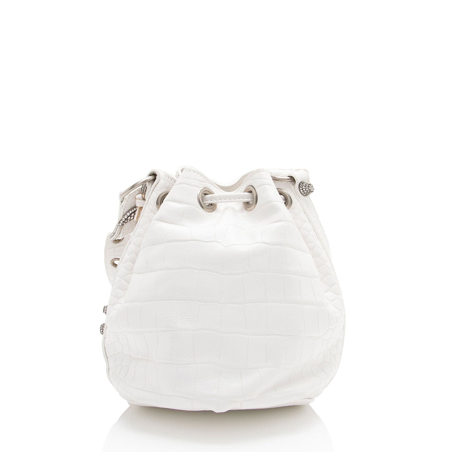 Luxury Balenciaga Croc Embossed Crystal Le Cagole XS Bucket Bag (SHF-ACwqpb)