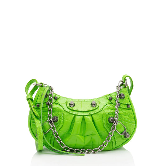Luxury Balenciaga Croc Embossed Le Cagole Mini Crossbody Bag (SHF-qEcyCI)