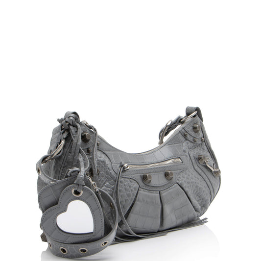 Luxury Balenciaga Croc Embossed Le Cagole Small Shoulder Bag (SHF-ymVG4a)