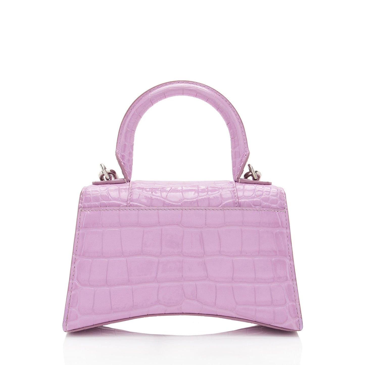 Luxury Balenciaga Shiny Croc Embossed Calfskin Hourglass XS Satchel (SHF-A4kg9c)