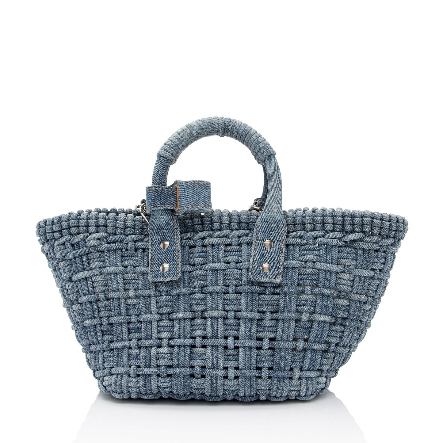 Luxury Balenciaga Denim Bistro Panier XS Tote (SHF-73HneA)