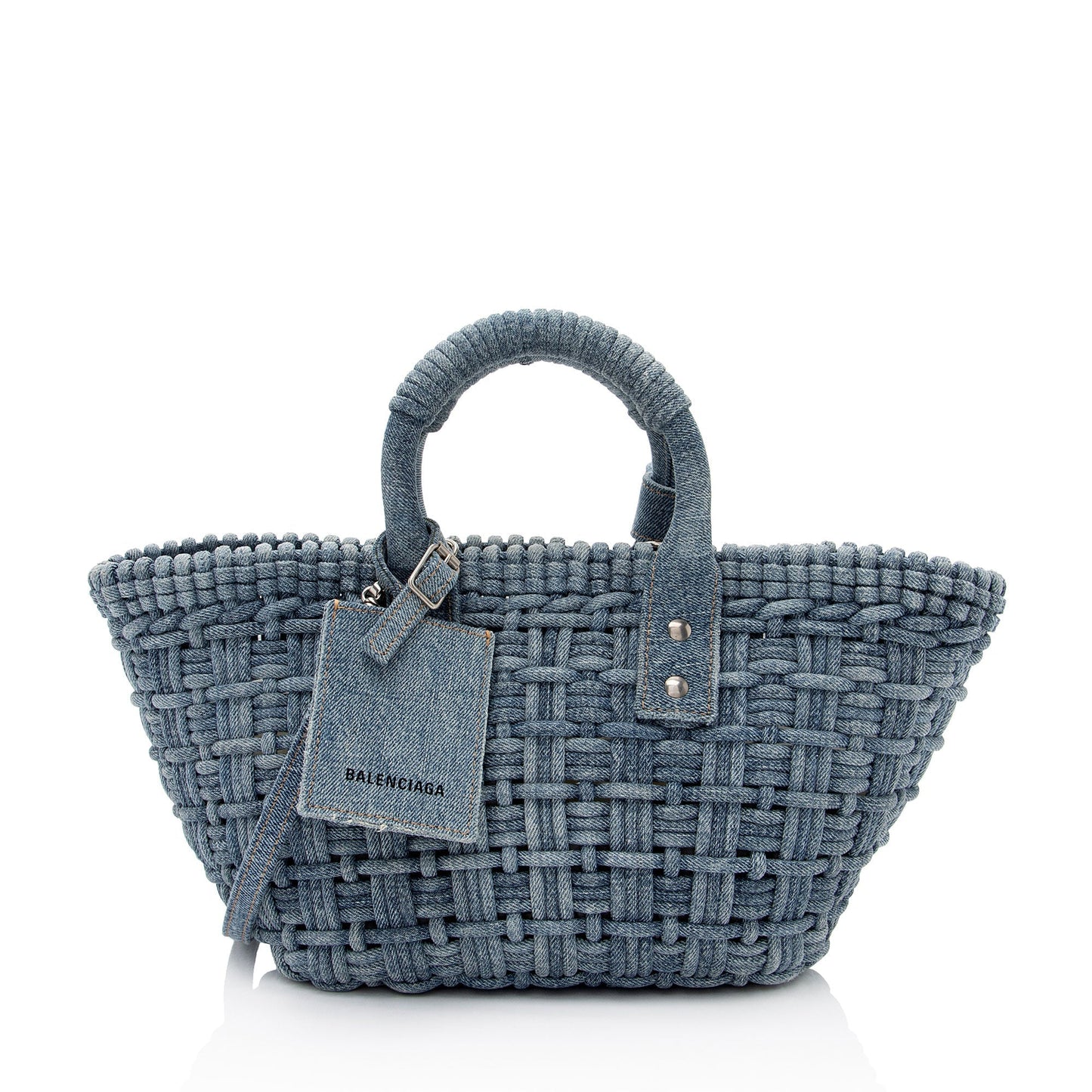 Luxury Balenciaga Denim Bistro Panier XS Tote (SHF-73HneA)