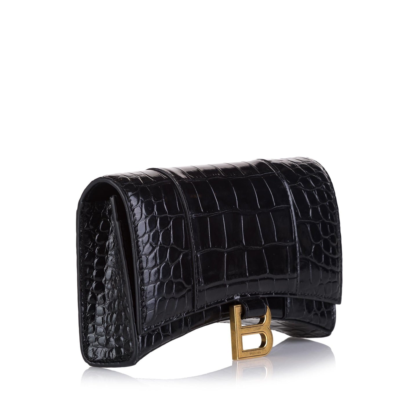 Luxury Balenciaga Embossed Hourglass Wallet On Chain (SHG-36402)
