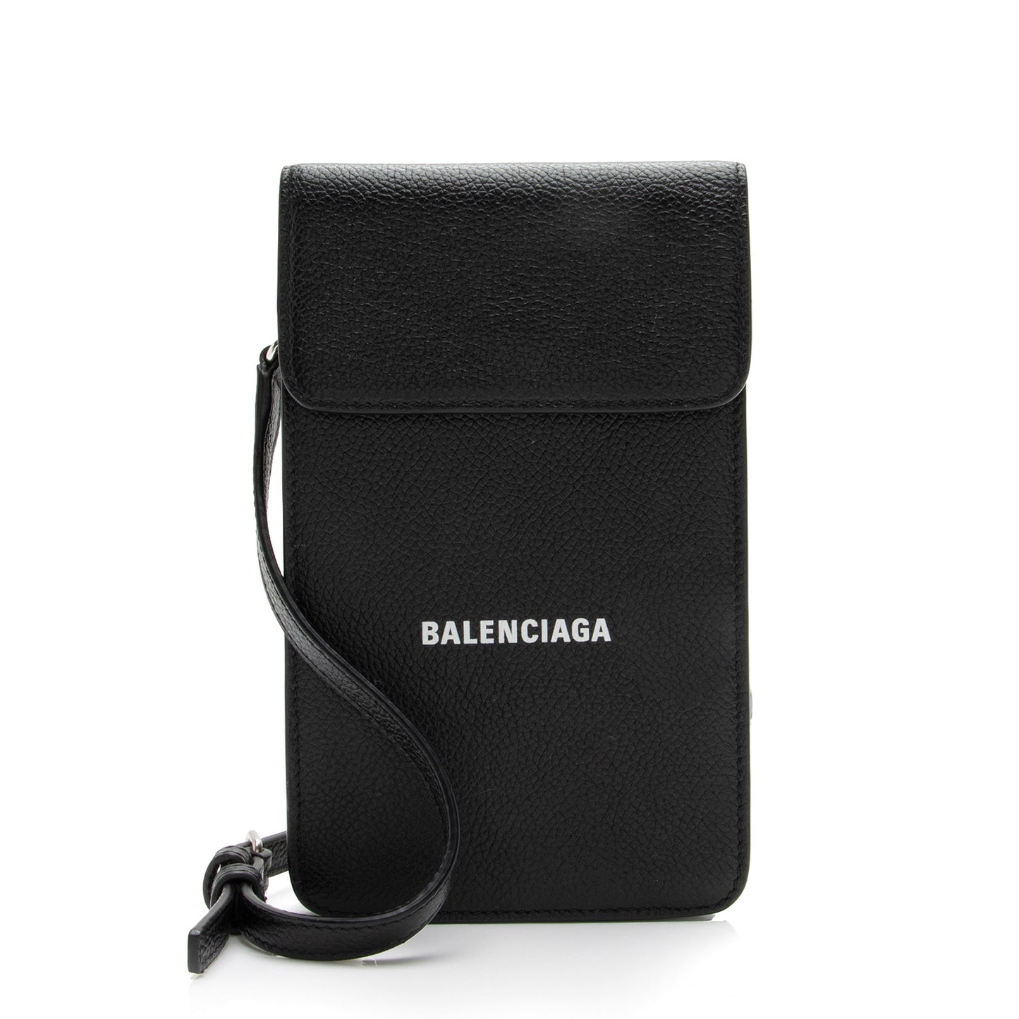 Luxury Balenciaga Grained Calfskin Logo Cash Phone Card Holder Flap Bag (SHF-23466)