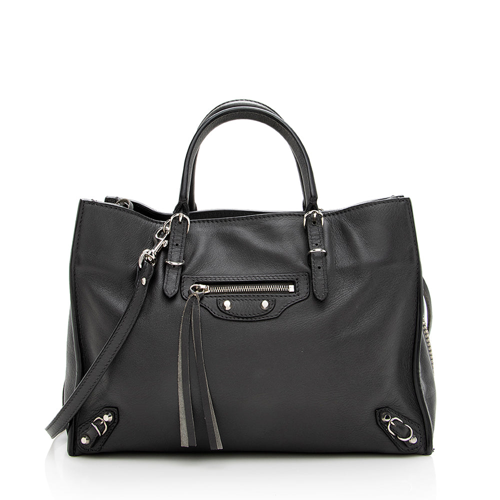 Luxury Balenciaga Grained Calfskin Papier A6 Zip Around Tote (SHF-18723)