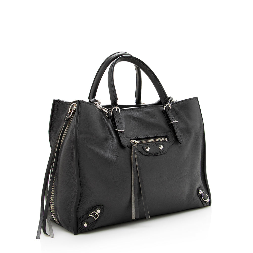 Luxury Balenciaga Grained Calfskin Papier A6 Zip Around Tote (SHF-18723)