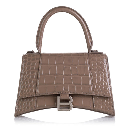 Luxury Balenciaga Hourglass Embossed Leather Satchel (SHG-36403)