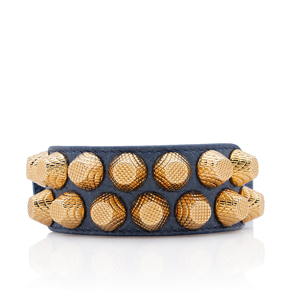 Luxury Balenciaga Lambskin Giant Two Row Stud Bracelet (SHF-18514)