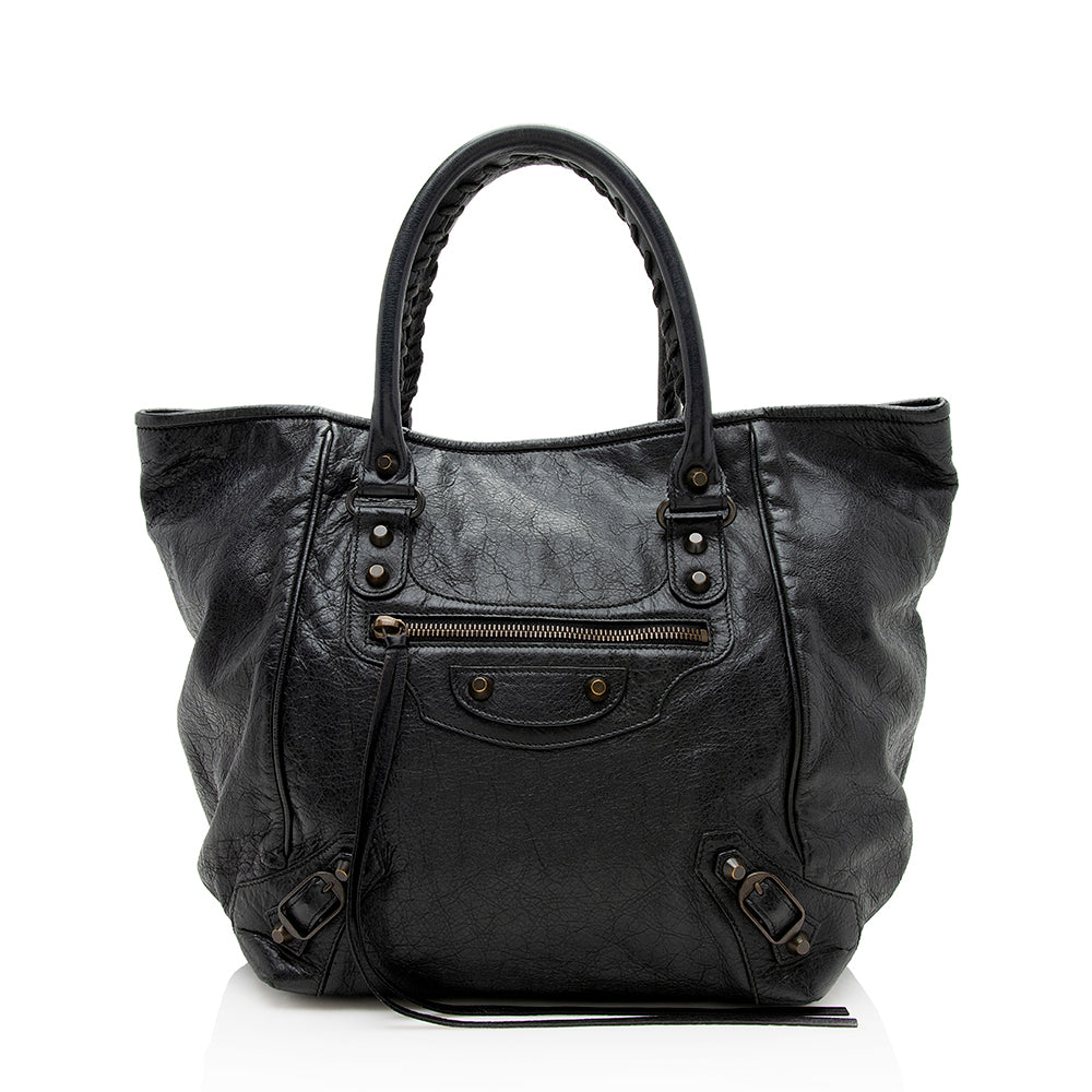 Luxury Balenciaga Lambskin Sunday S Tote - FINAL SALE (SHF-12206)
