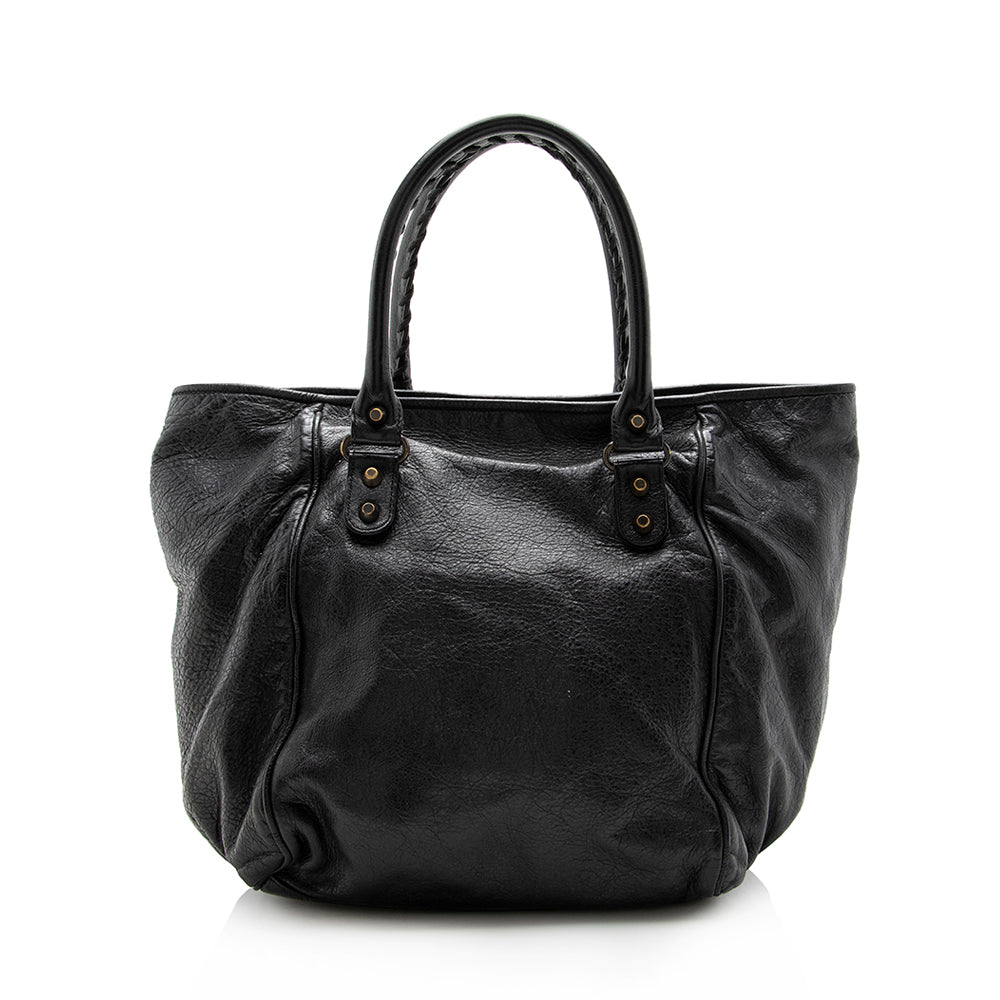 Luxury Balenciaga Lambskin Sunday S Tote (SHF-13688)