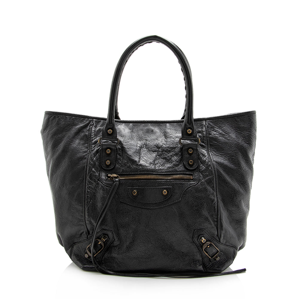 Luxury Balenciaga Lambskin Sunday S Tote (SHF-13688)