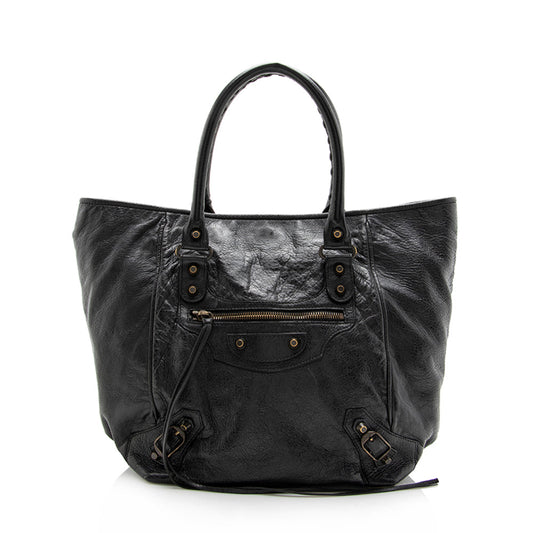 Luxury Balenciaga Lambskin Sunday S Tote (SHF-13688)
