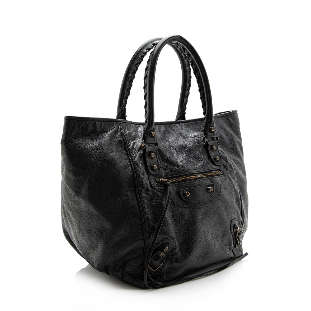 Luxury Balenciaga Lambskin Sunday S Tote (SHF-13688)