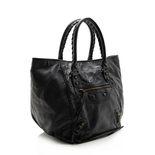 Luxury Balenciaga Lambskin Sunday S Tote (SHF-13688)