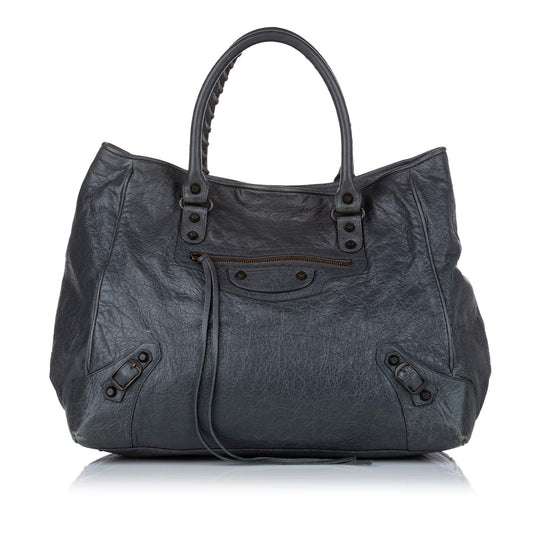 Luxury Balenciaga Large Motocross Sunday Lambskin Leather Tote Bag (SHG-28732)