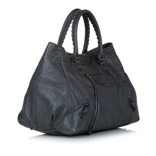 Luxury Balenciaga Large Motocross Sunday Lambskin Leather Tote Bag (SHG-28732)