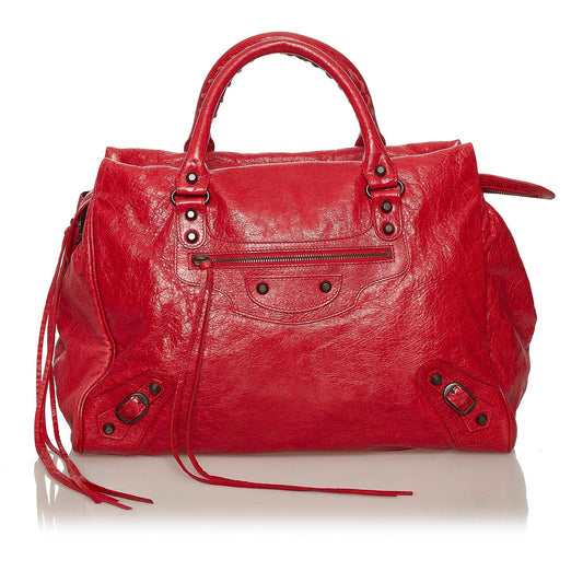 Luxury Balenciaga Large Sunday Lambskin Leather Tote (SHG-28390)