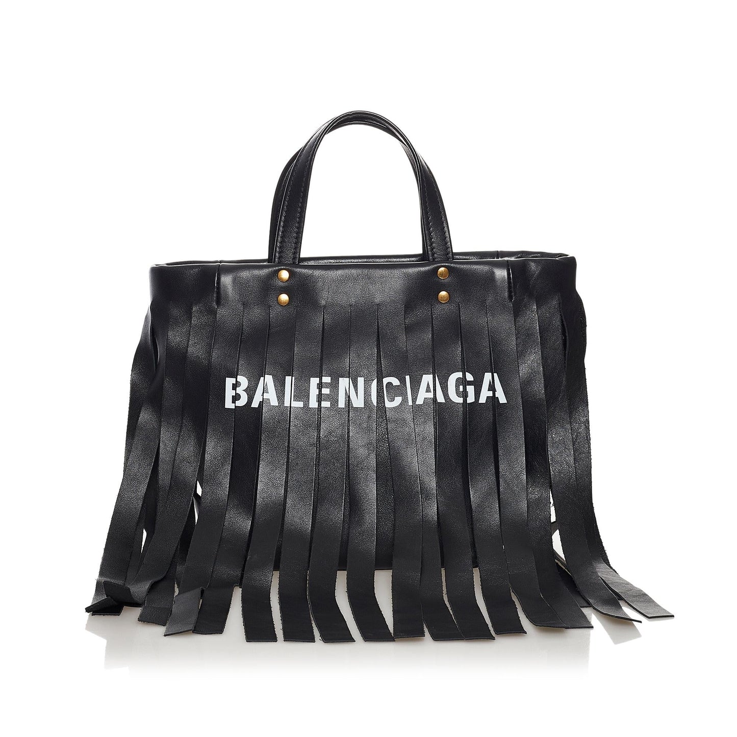 Luxury Balenciaga Laundry Cabas Fringe Leather Tote Bag (SHG-33746)
