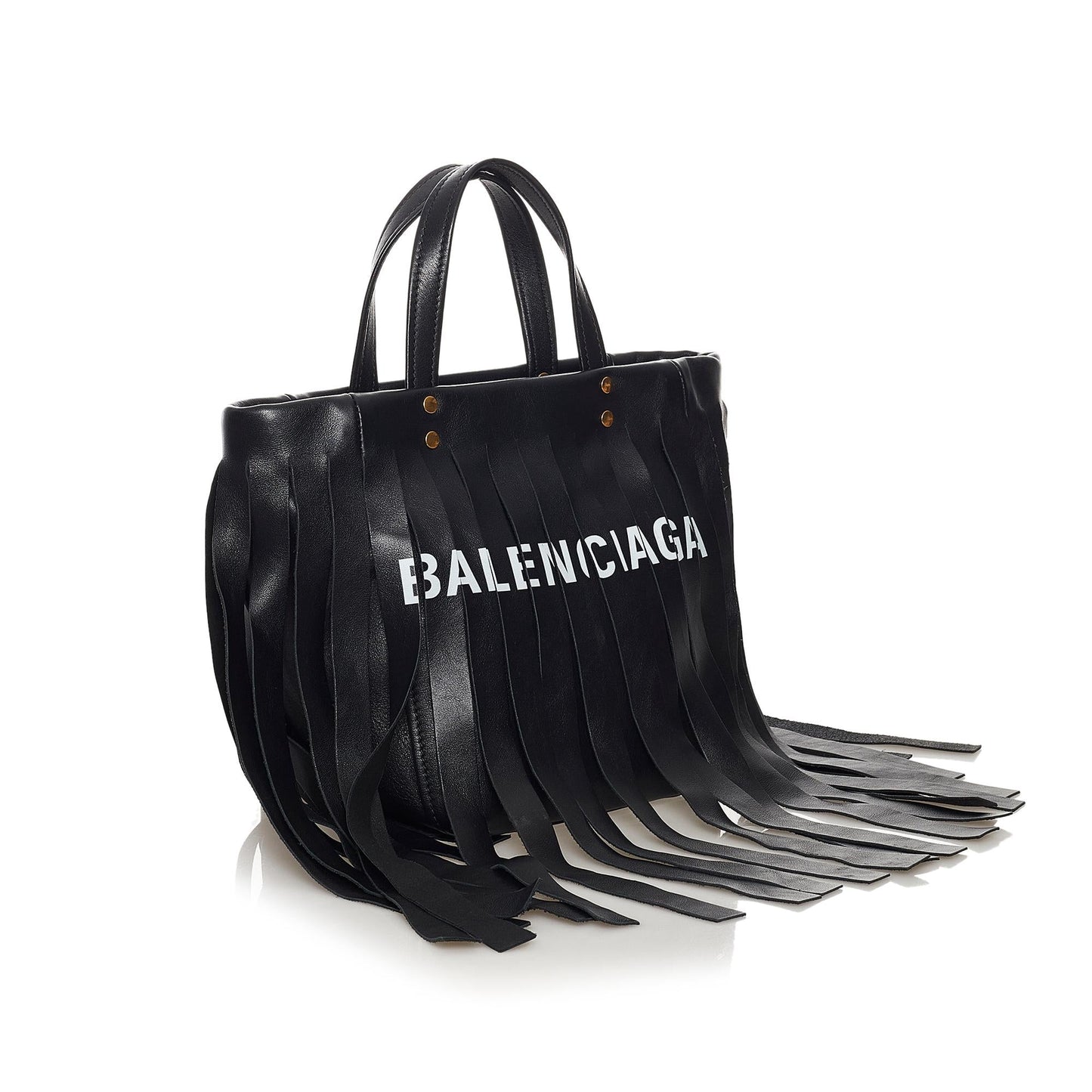 Luxury Balenciaga Laundry Cabas Fringe Leather Tote Bag (SHG-33746)
