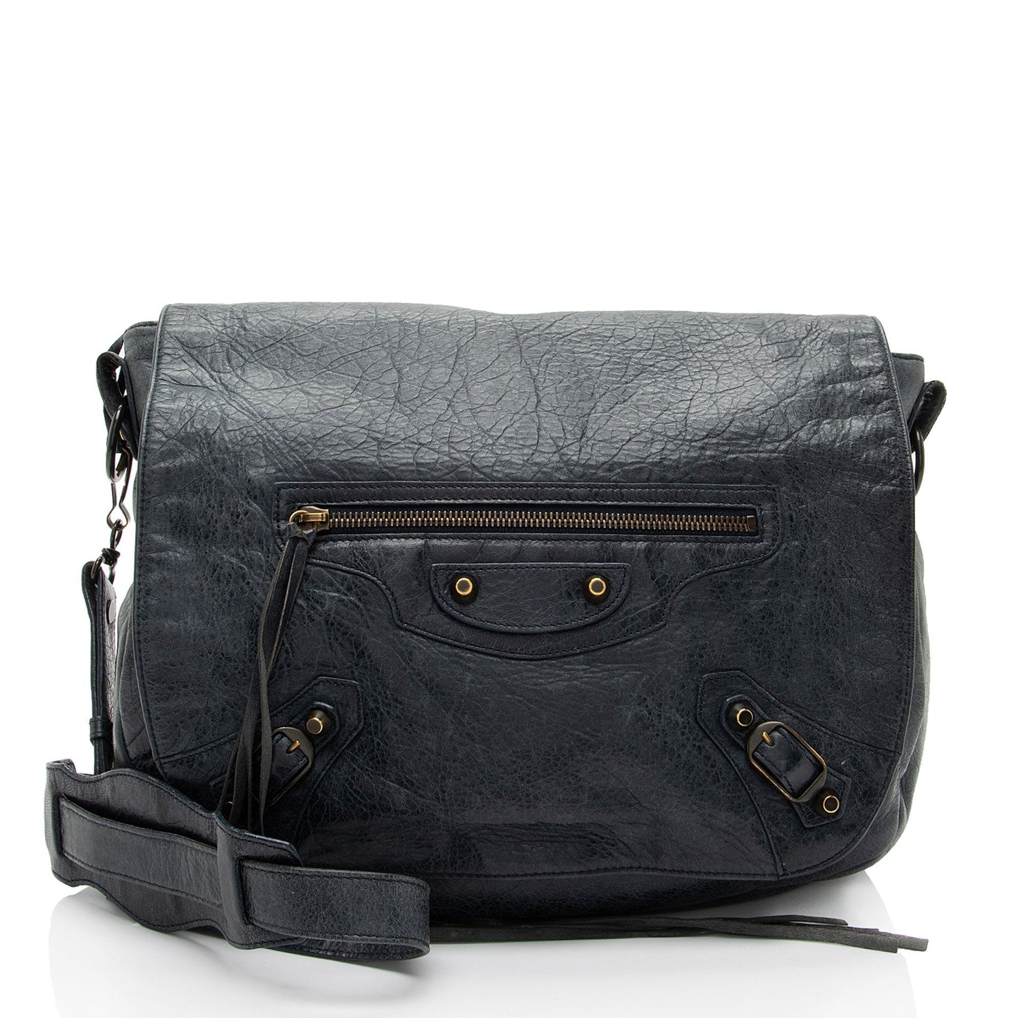 Luxury Balenciaga Leather Folk Messenger (SHF-Z9DeZO)