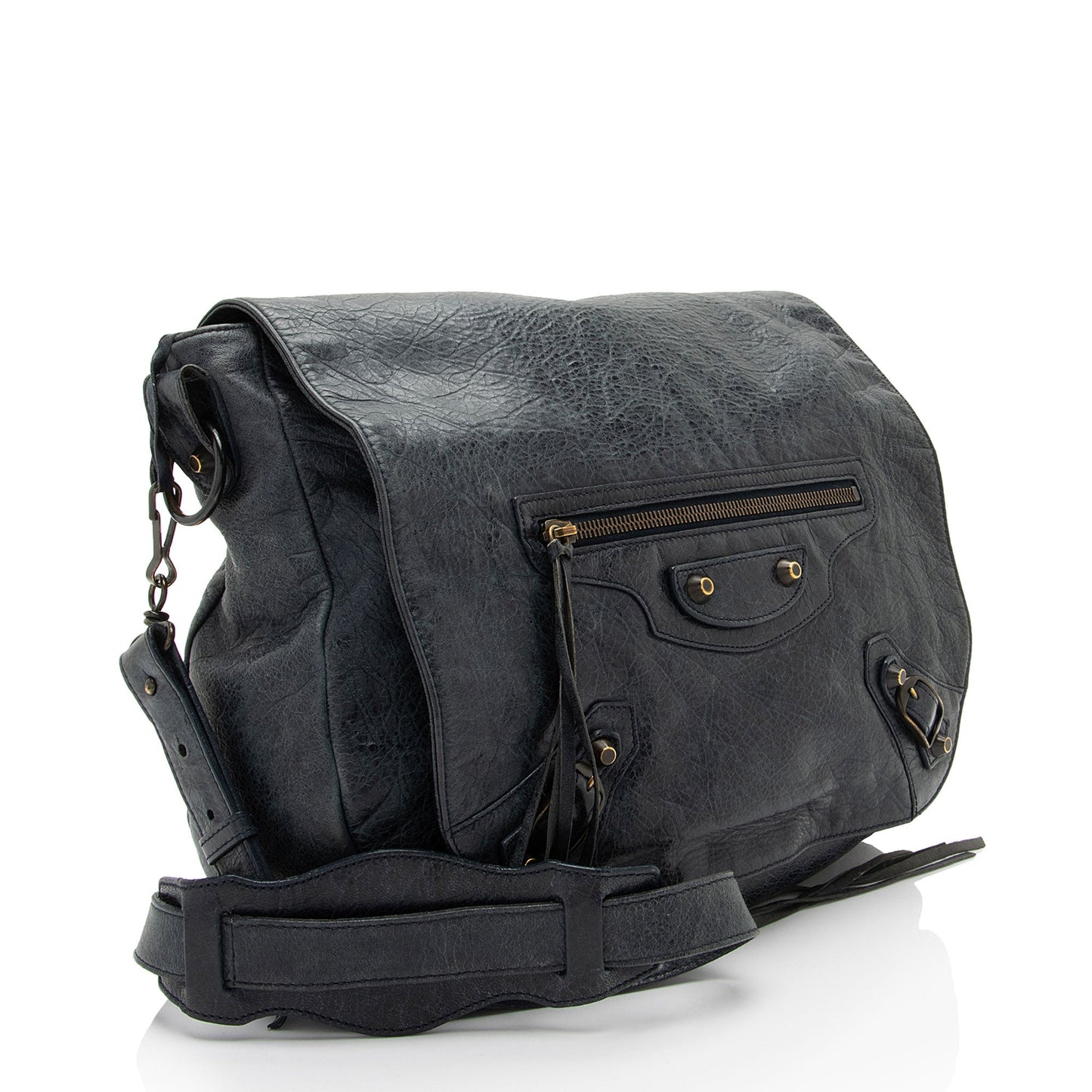 Luxury Balenciaga Leather Folk Messenger (SHF-Z9DeZO)