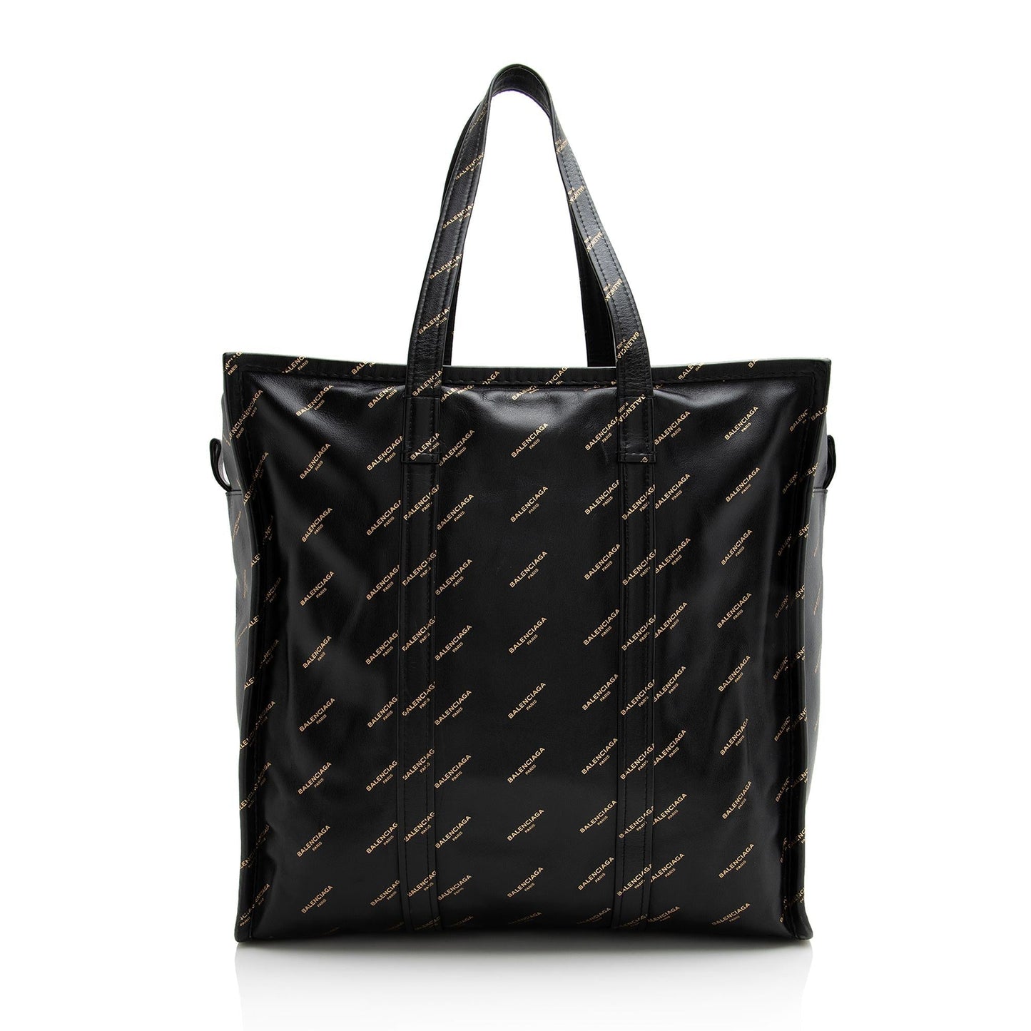 Luxury Balenciaga Leather Logo Bazar Large Tote (SHF-22215)