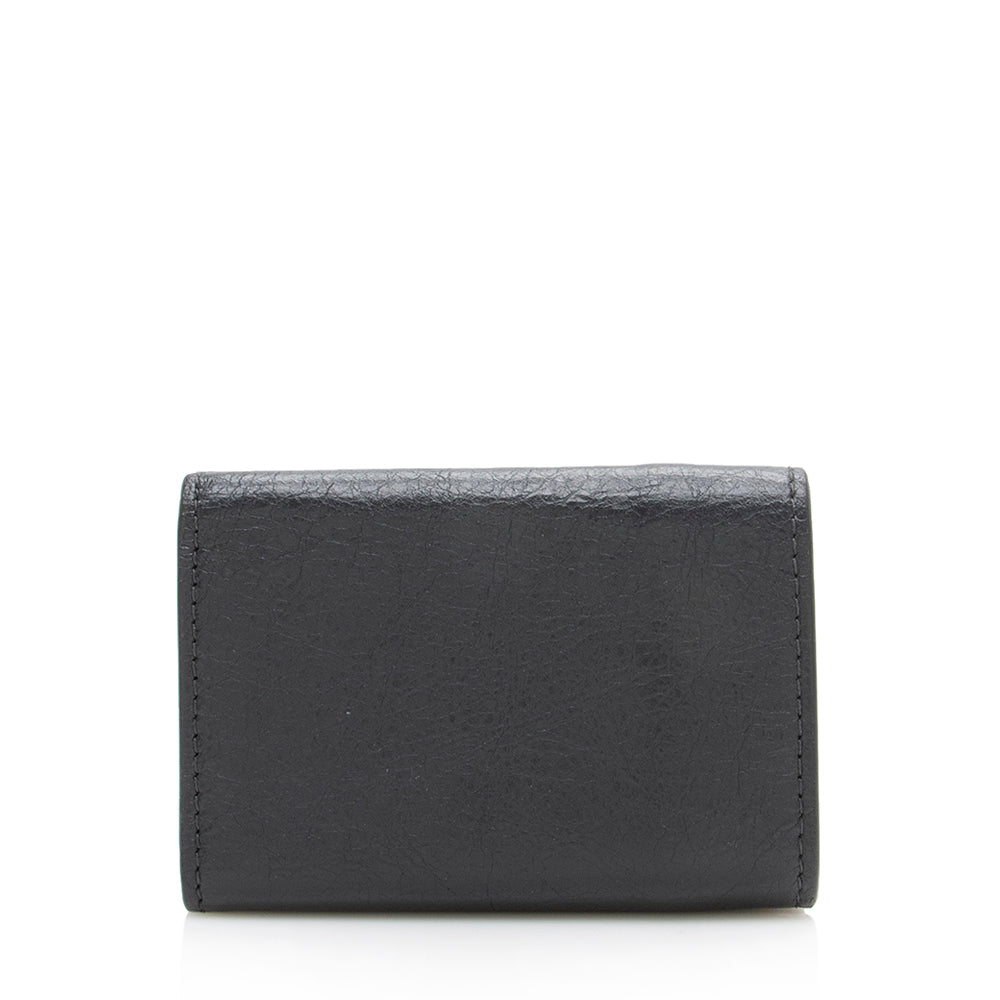 Luxury Balenciaga Leather Mini City Wallet (SHF-13620)