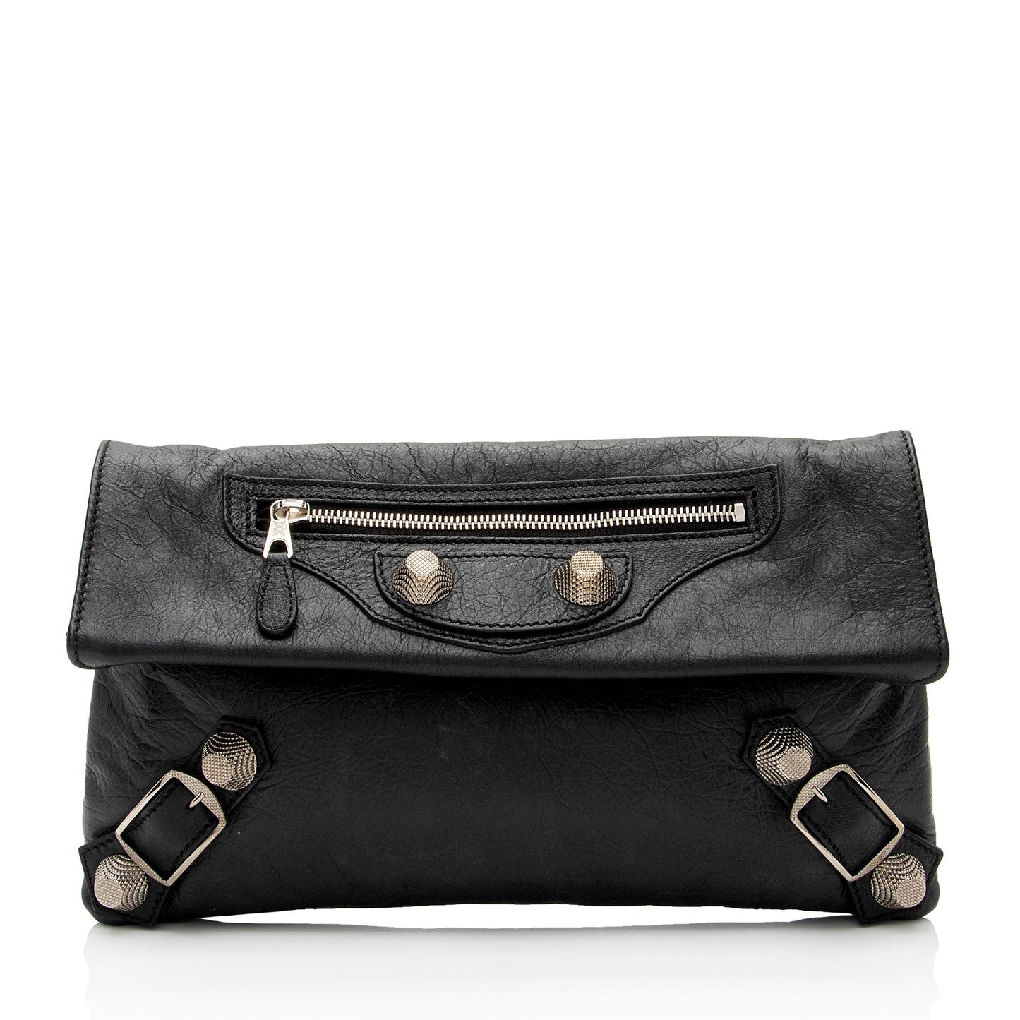 Luxury Balenciaga Leather Motocross Giant 12 Envelope Clutch (SHF-J9PWli)