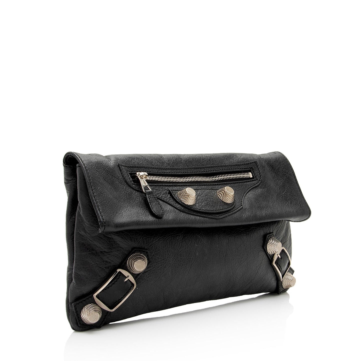 Luxury Balenciaga Leather Motocross Giant 12 Envelope Clutch (SHF-J9PWli)