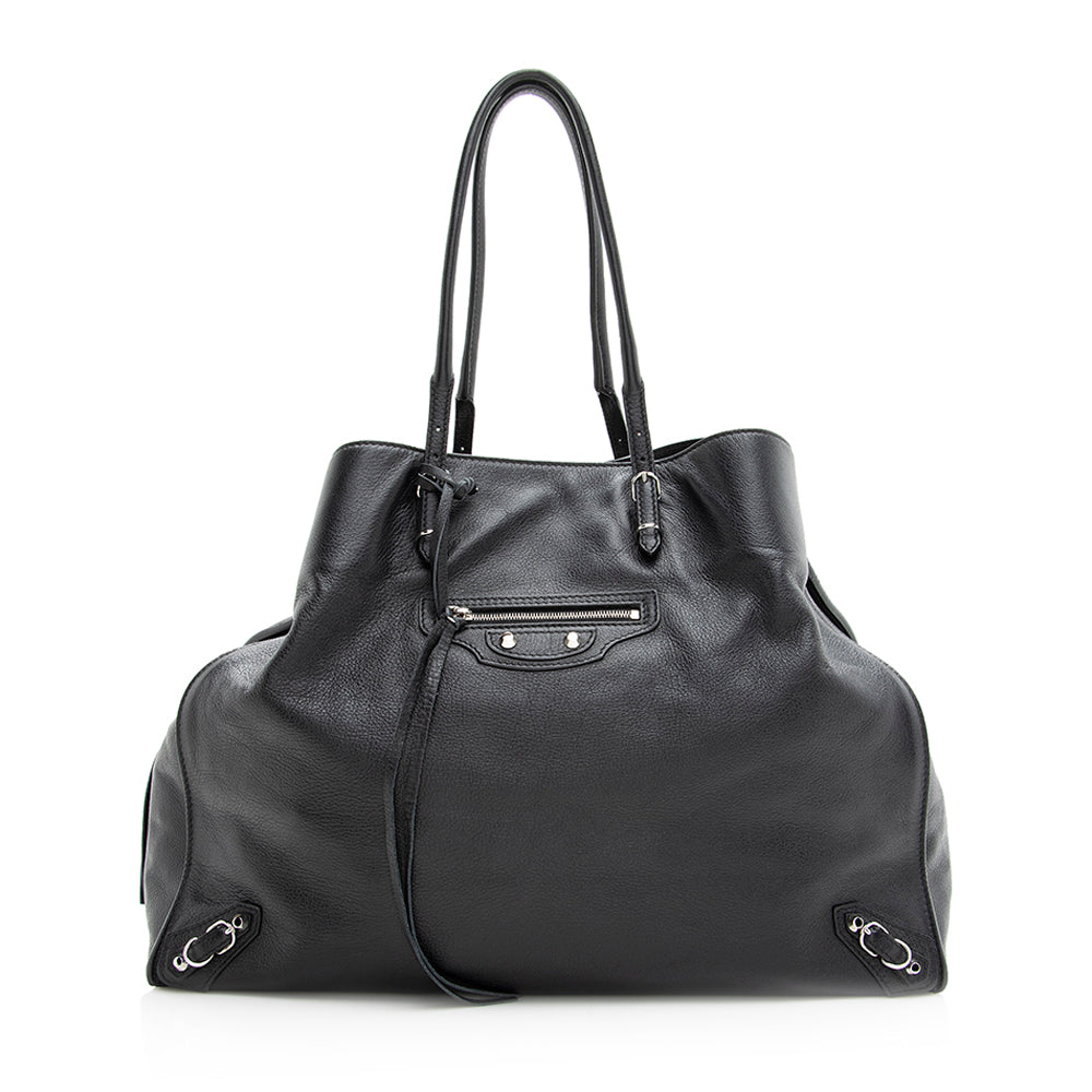 Luxury Balenciaga Leather Papier B4 Side Zip Tote (SHF-20383)