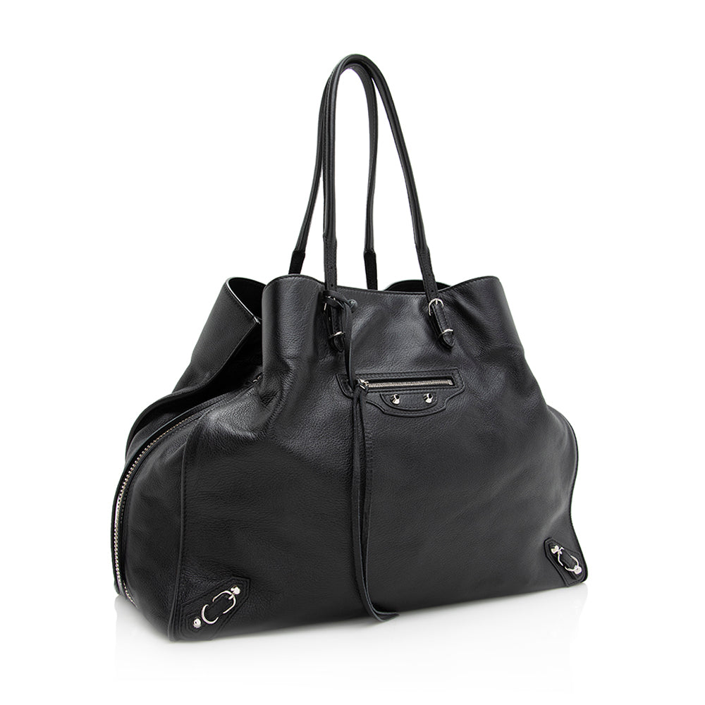 Luxury Balenciaga Leather Papier B4 Side Zip Tote (SHF-20383)