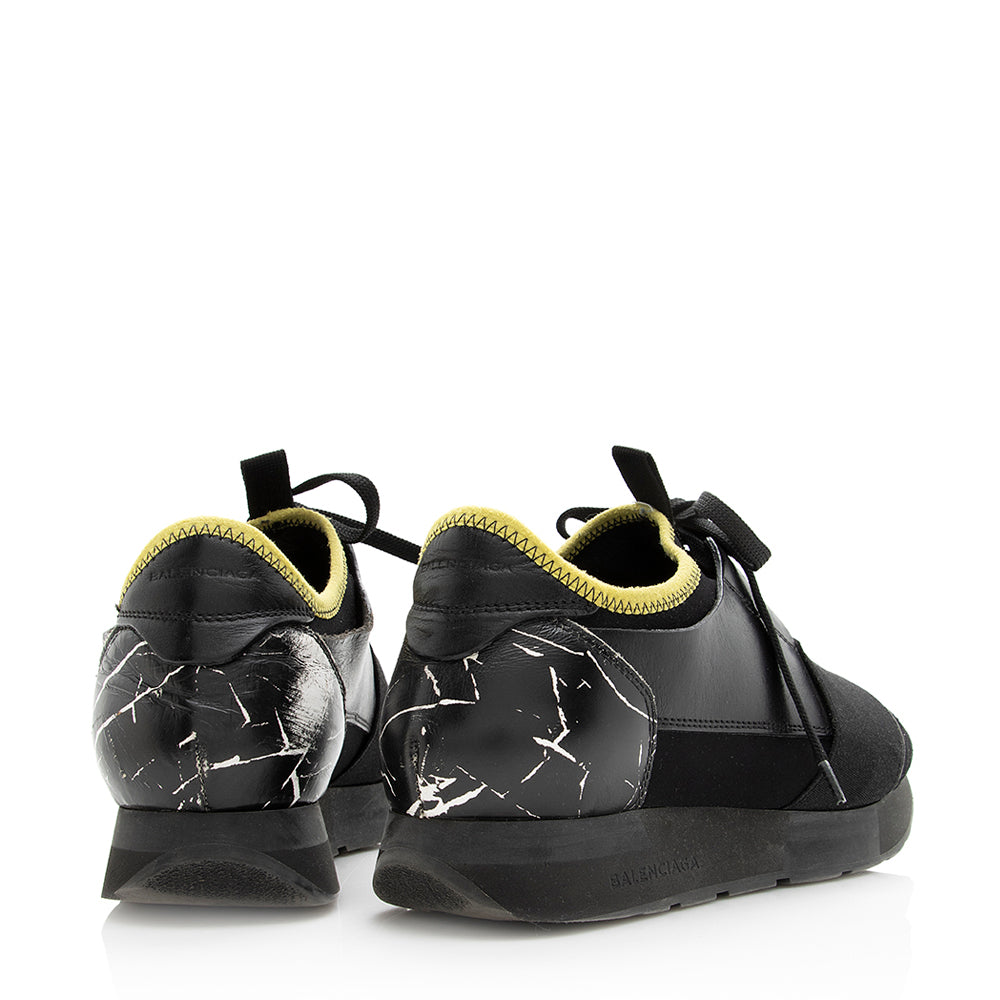 Luxury Balenciaga Leather Race Runner Sneakers - Size 6 / 36 (SHF-20418)