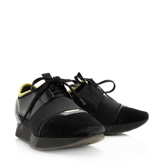 Luxury Balenciaga Leather Race Runner Sneakers - Size 6 / 36 (SHF-20418)