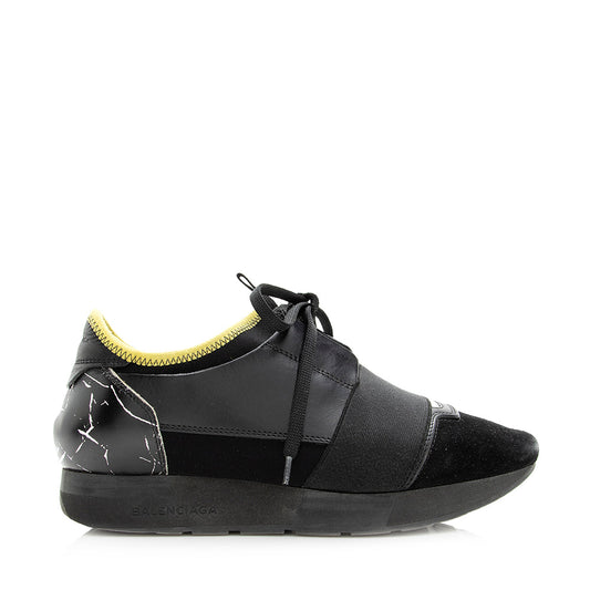 Luxury Balenciaga Leather Race Runner Sneakers - Size 6 / 36 (SHF-20418)