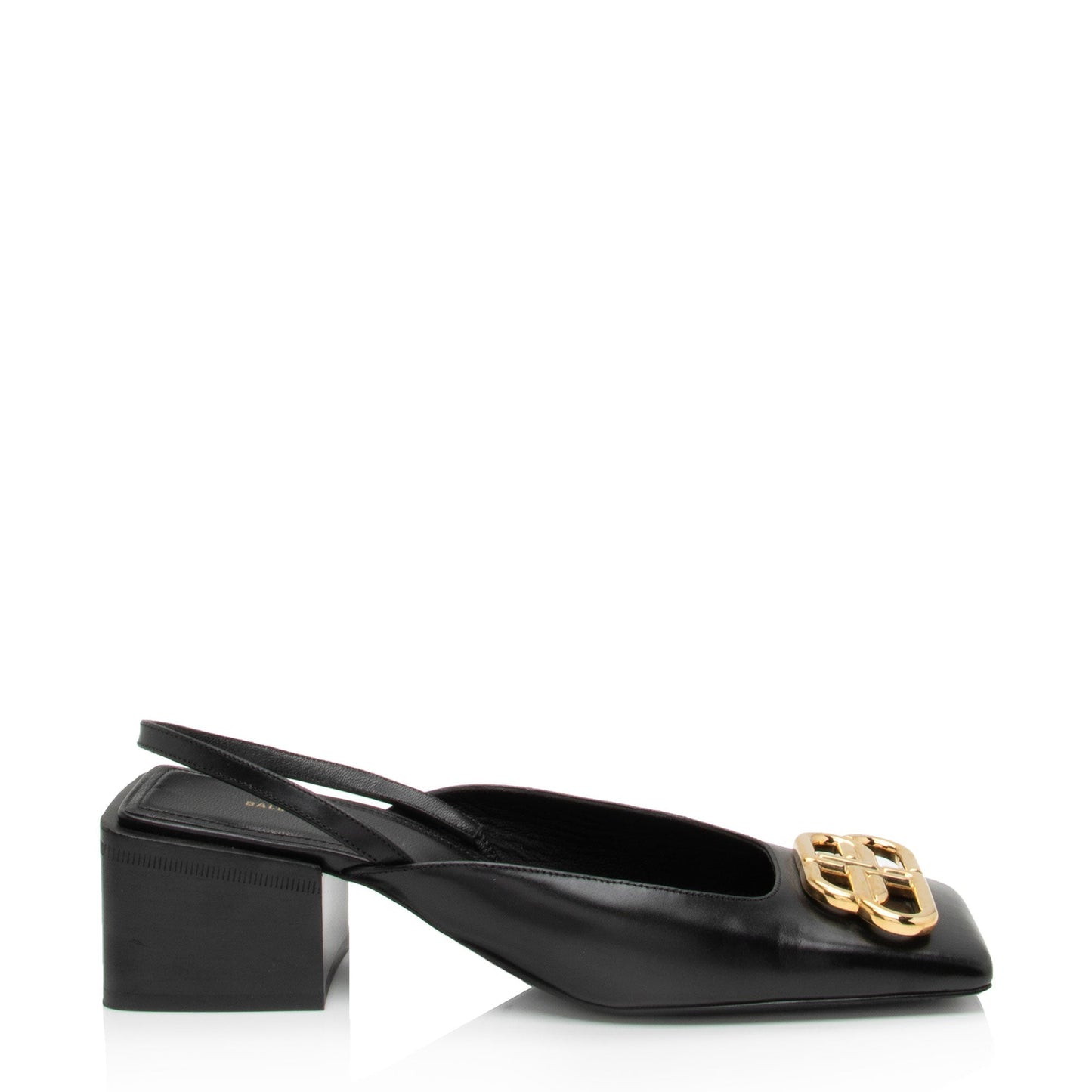 Luxury Balenciaga Leather Square Toe Slingback Pumps - Size 6 / 36 (SHF-ILGegn)