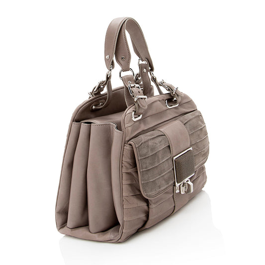 Luxury Balenciaga Leather Stingray Accordion Cherche Satchel (SHF-16459)