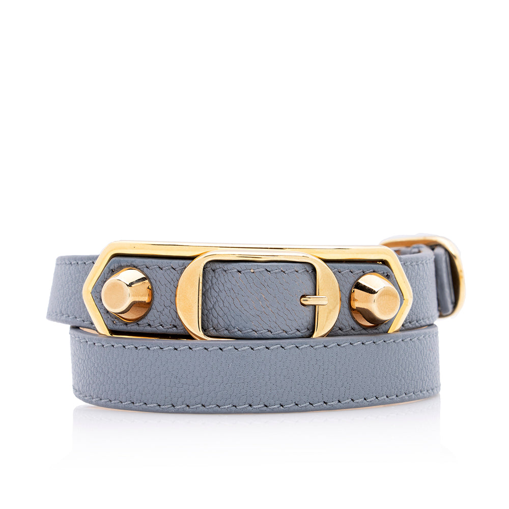Luxury Balenciaga Lambskin Giant Wrap Double Tour Bracelet - Size S - FINAL SALE (SHF-18876)