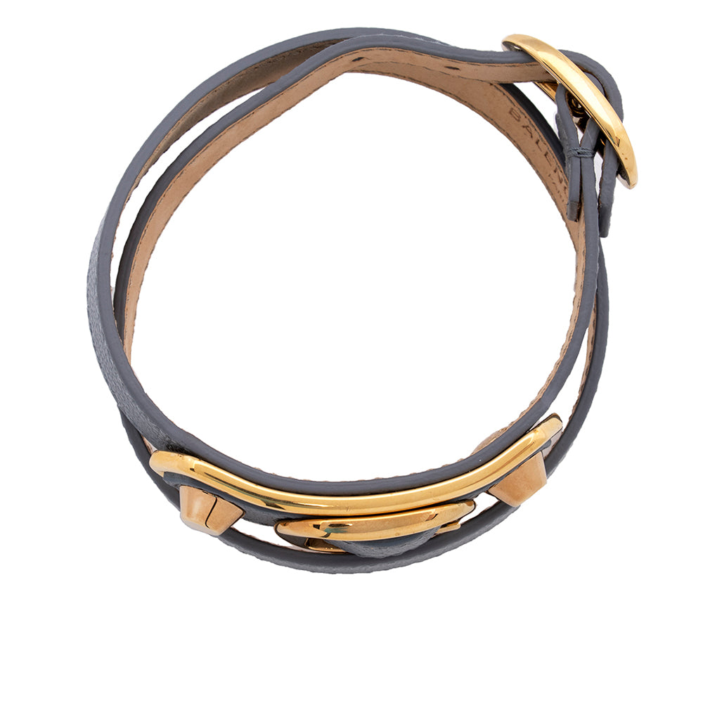 Luxury Balenciaga Lambskin Giant Wrap Double Tour Bracelet - Size S - FINAL SALE (SHF-18876)