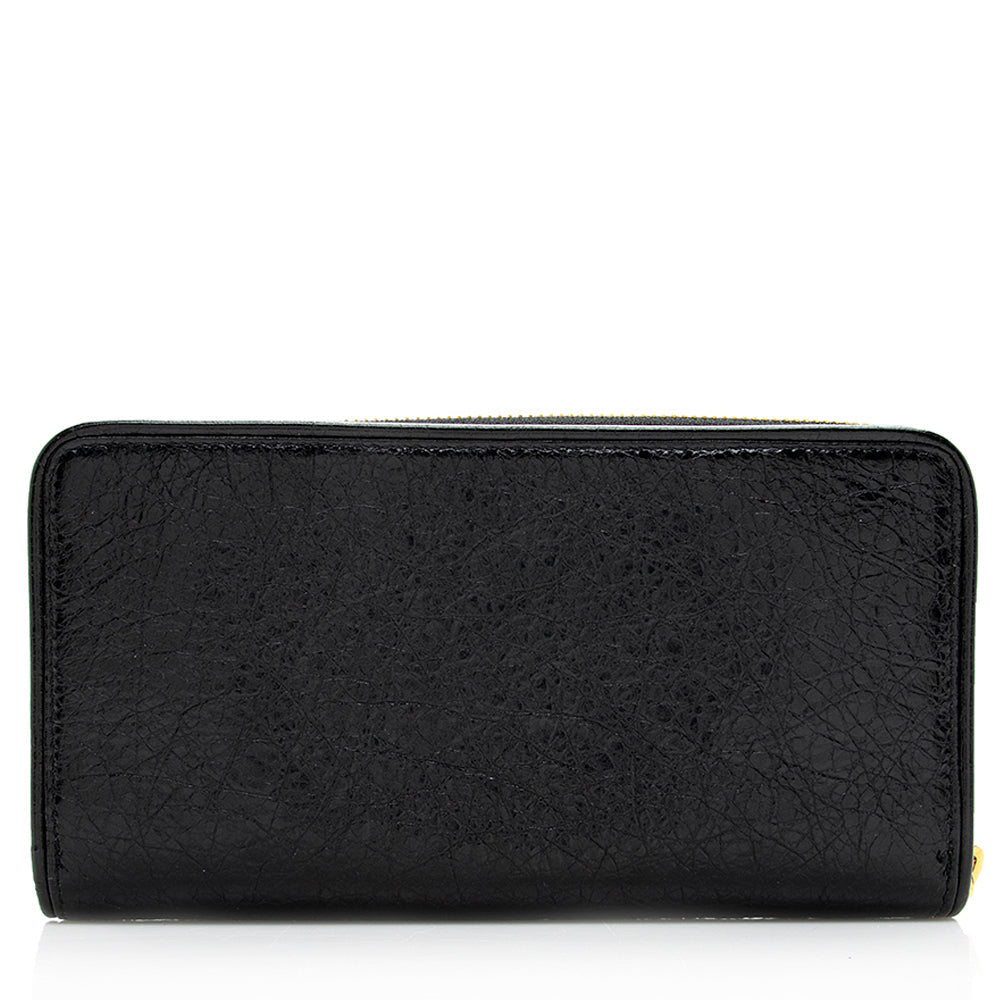 Luxury Balenciaga Leather Zip Around Wallet - FINAL SALE (SHF-18683)