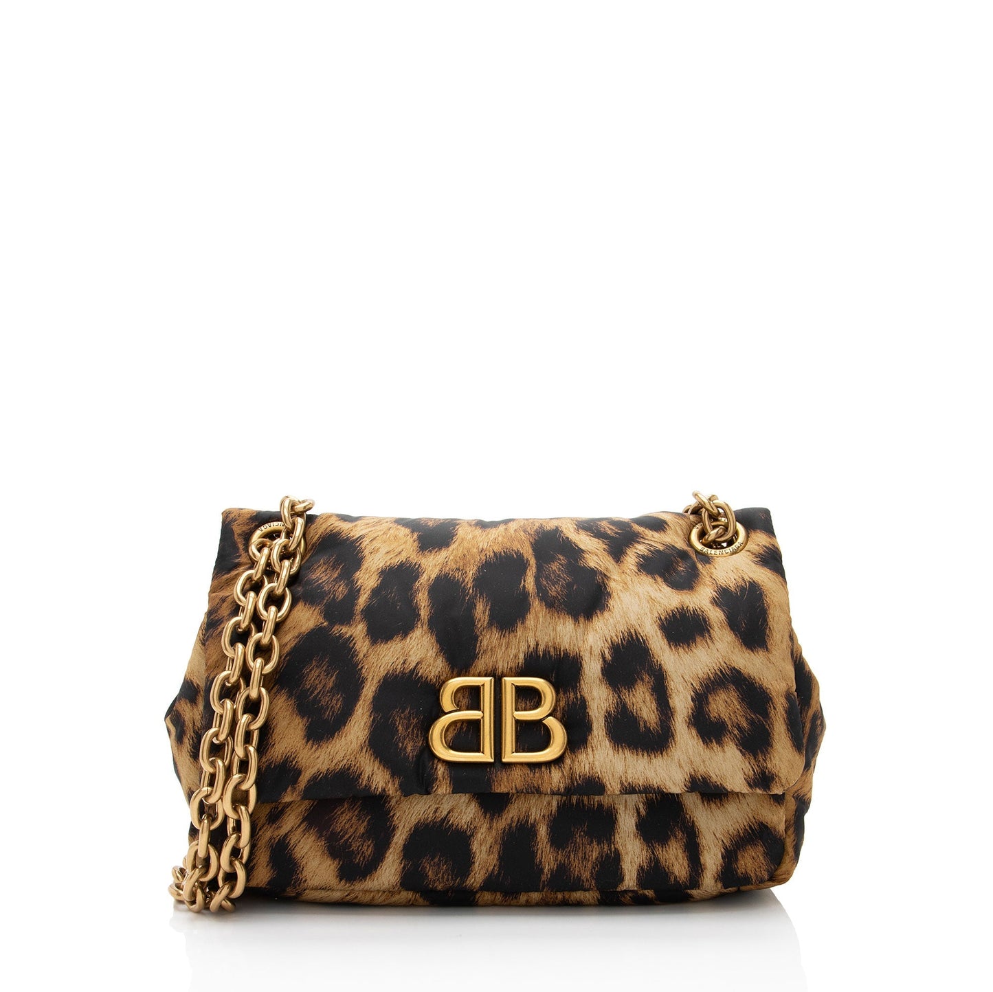 Luxury Balenciaga Nylon Leopard Monaco Mini Shoulder Bag (SHF-WvmJR1)