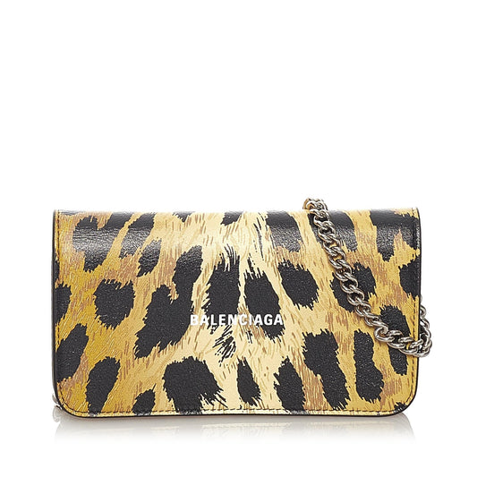 Luxury Balenciaga Leopard Print Leather Shoulder Bag (SHG-27193)
