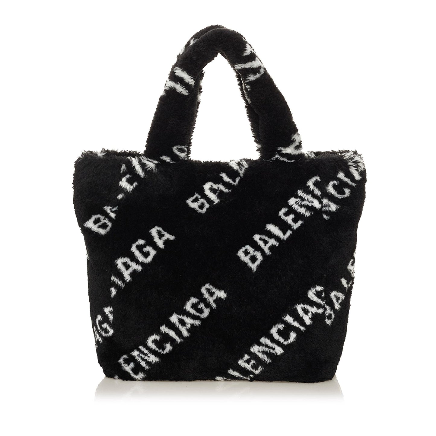 Luxury Balenciaga Logo Faux Fur Everyday XS Tote (SHG-37300)