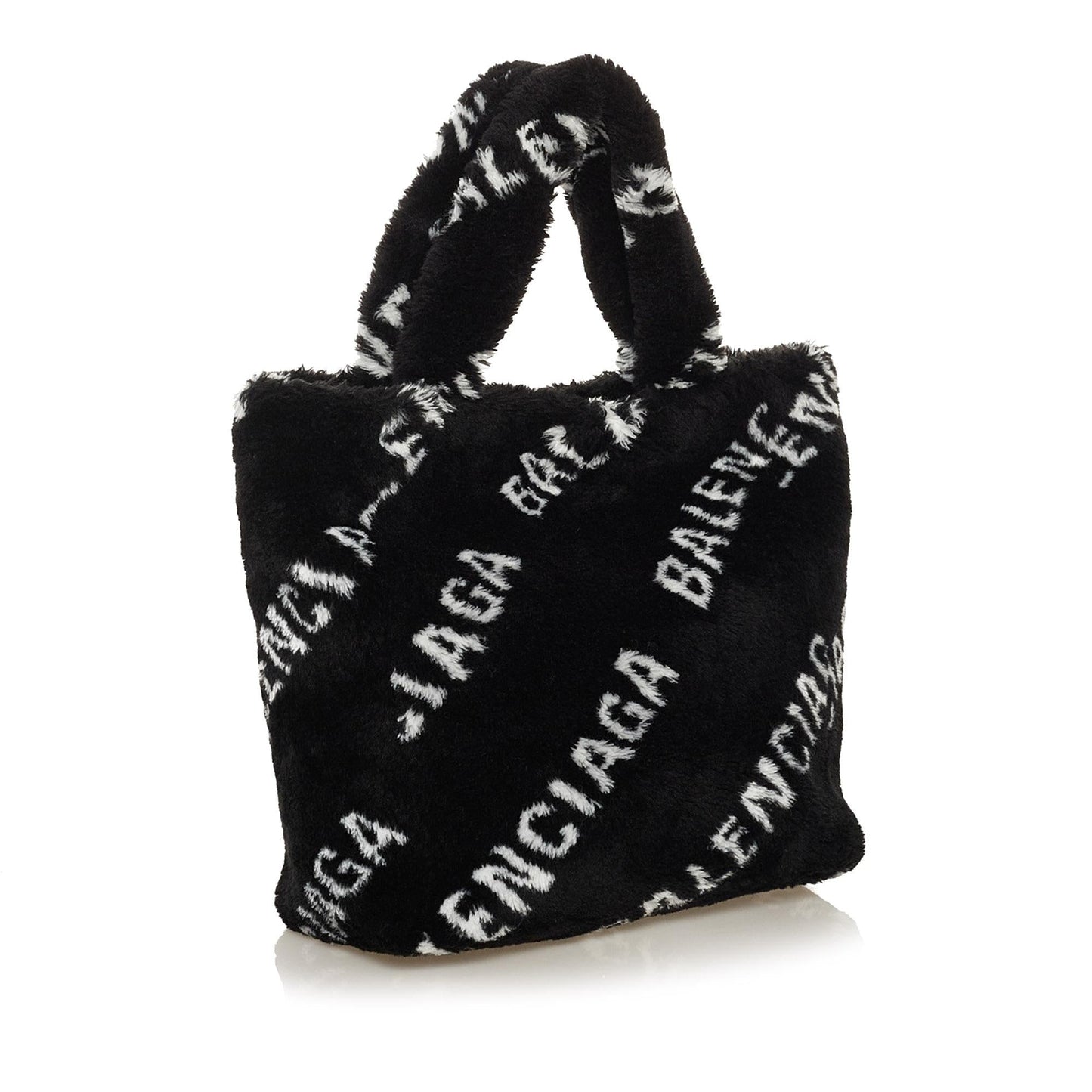 Luxury Balenciaga Logo Faux Fur Everyday XS Tote (SHG-37300)