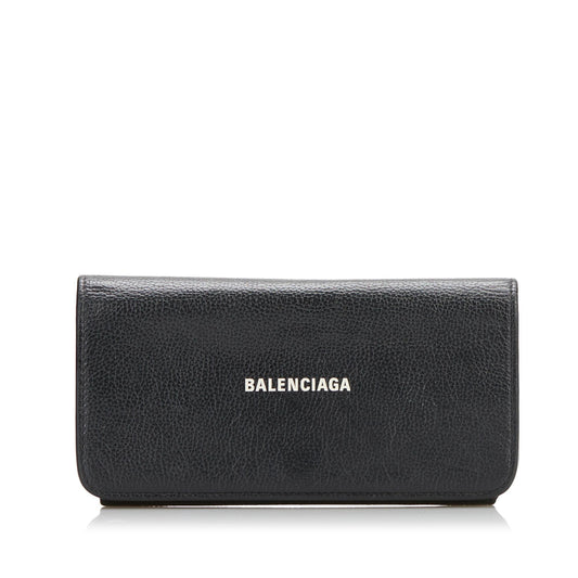 Luxury Balenciaga Logo Print Leather Long Wallet (SHG-35274)
