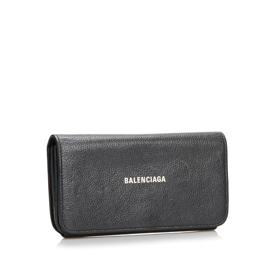Luxury Balenciaga Logo Print Leather Long Wallet (SHG-35274)