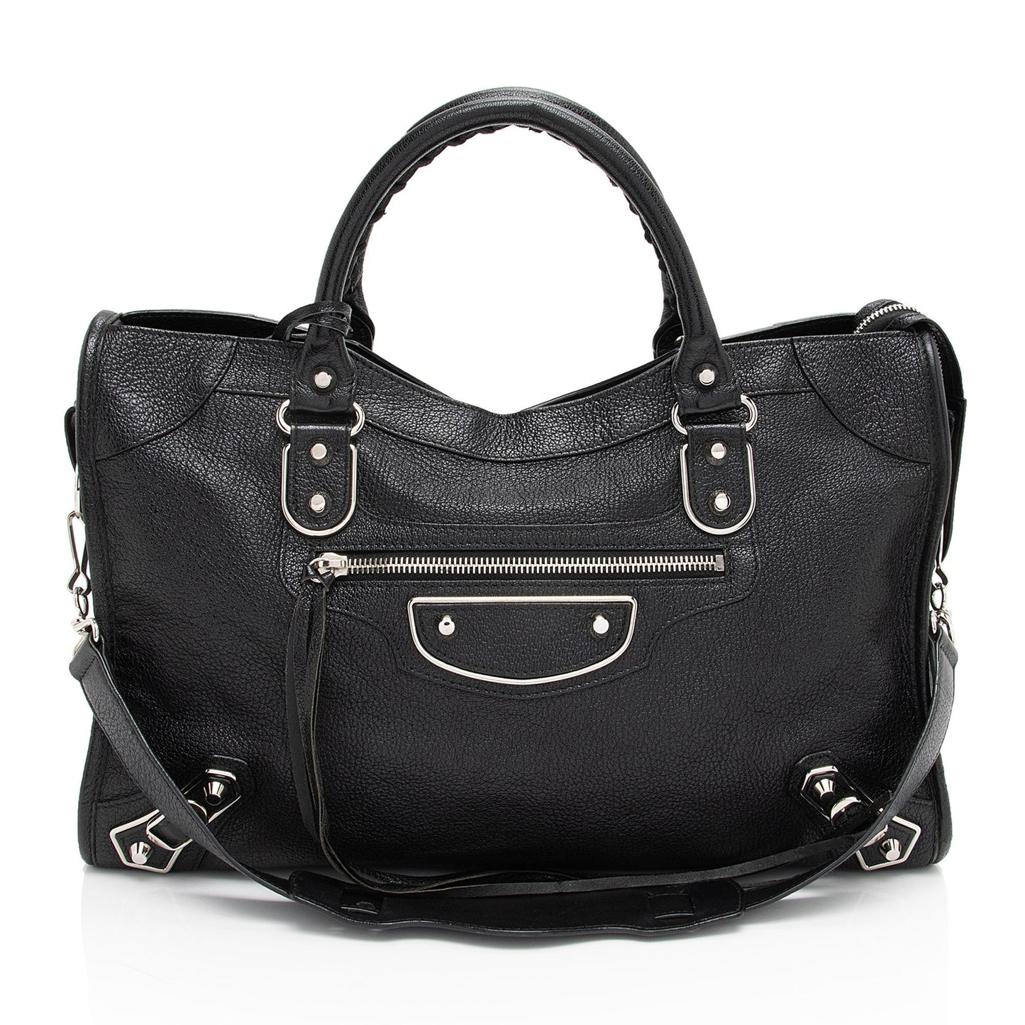 Luxury Balenciaga Metallic Agneau Edge City Satchel (SHF-gbJy0h)