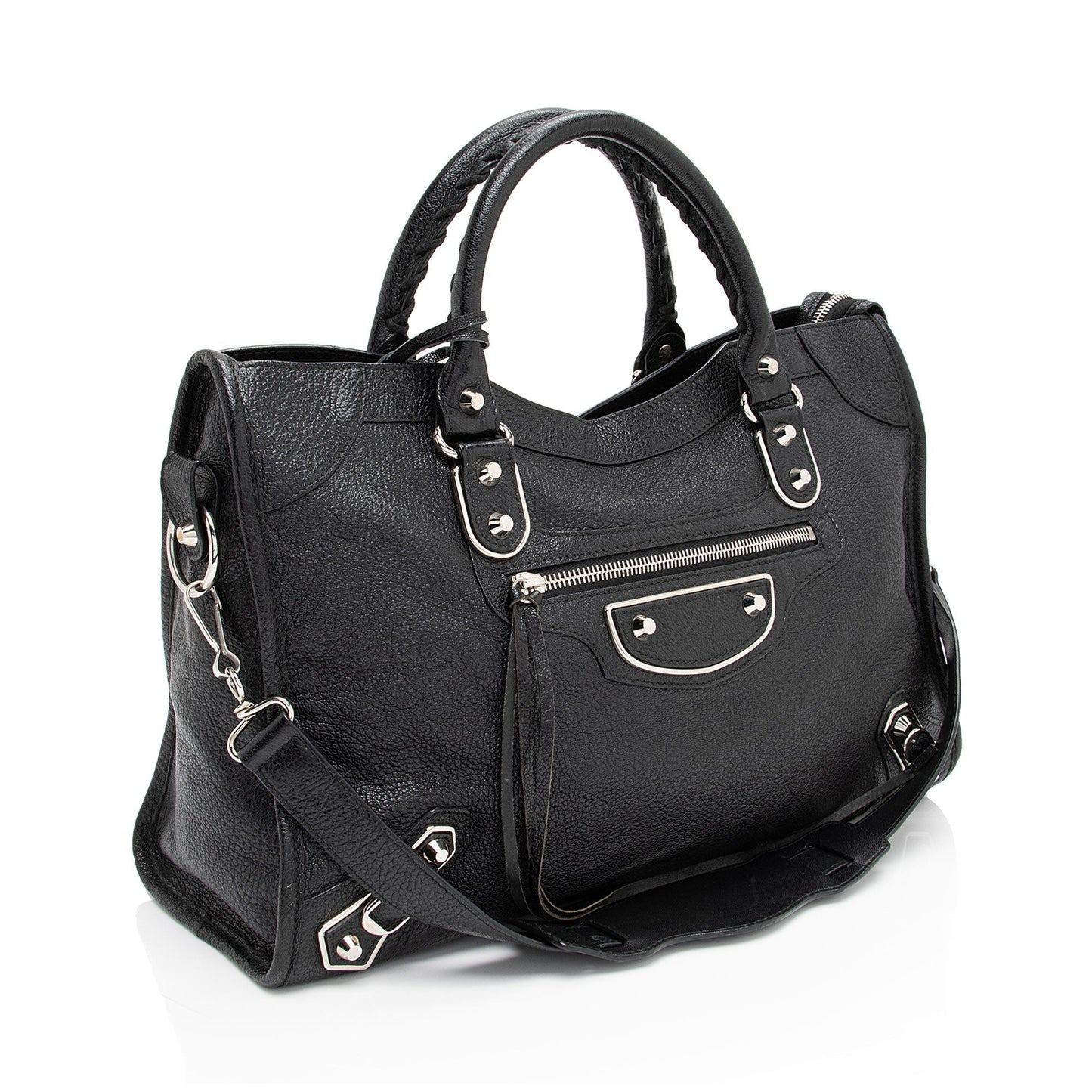 Luxury Balenciaga Metallic Agneau Edge City Satchel (SHF-gbJy0h)