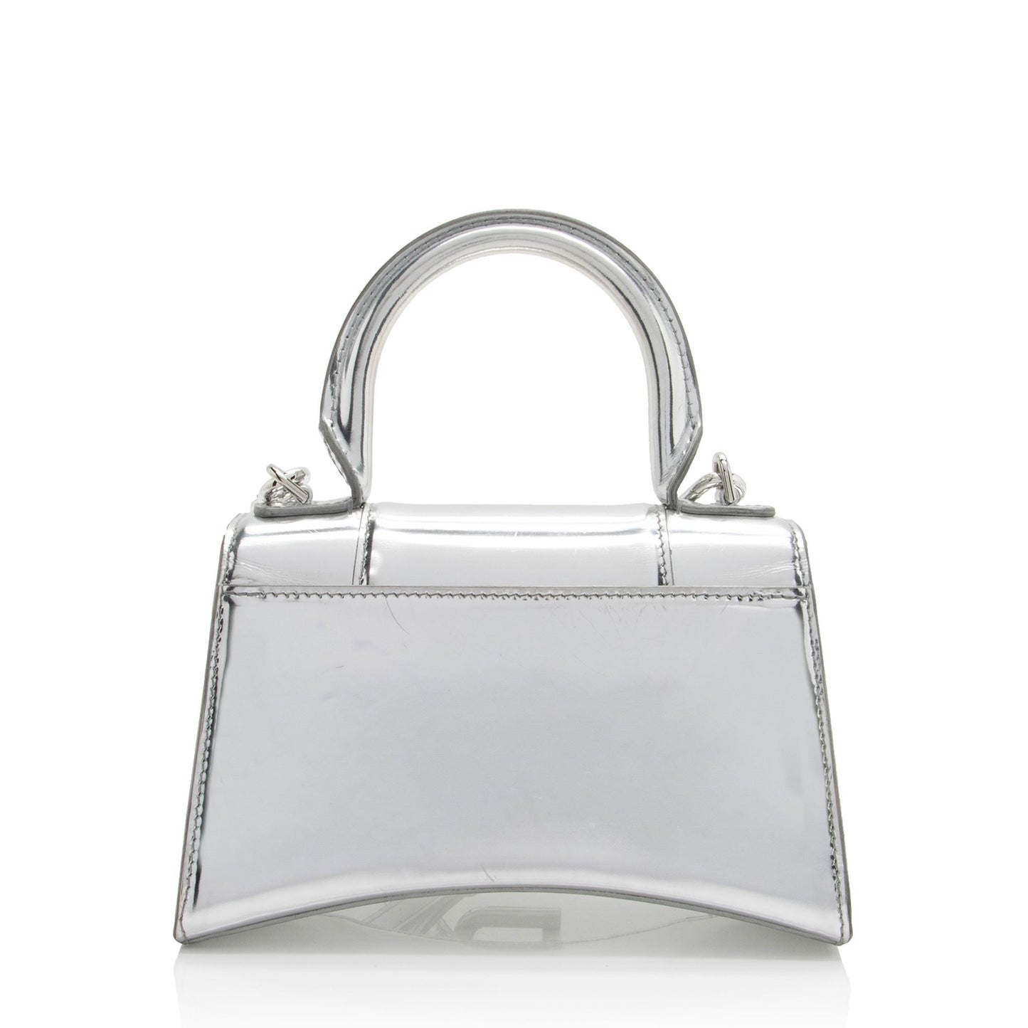 Luxury Balenciaga Metallic Calfskin Hourglass XS Top Handle (SHF-jIgLTj)
