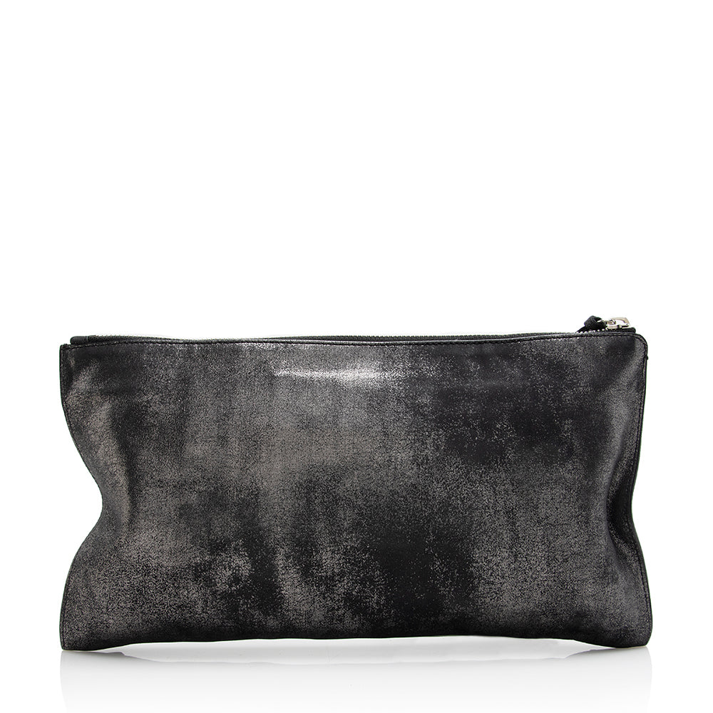 Luxury Balenciaga Metallic Calfskin Milky Way Papier Clutch (SHF-21705)