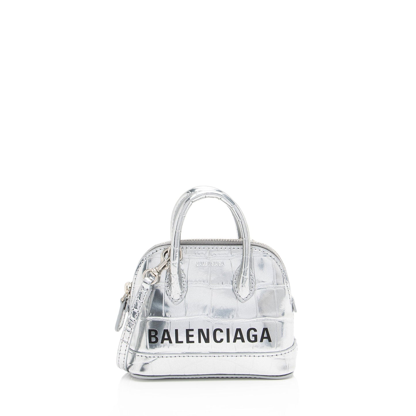Luxury Balenciaga Metallic Croc Embossed Ville Mini Top Handle (SHF-Ayu5RO)
